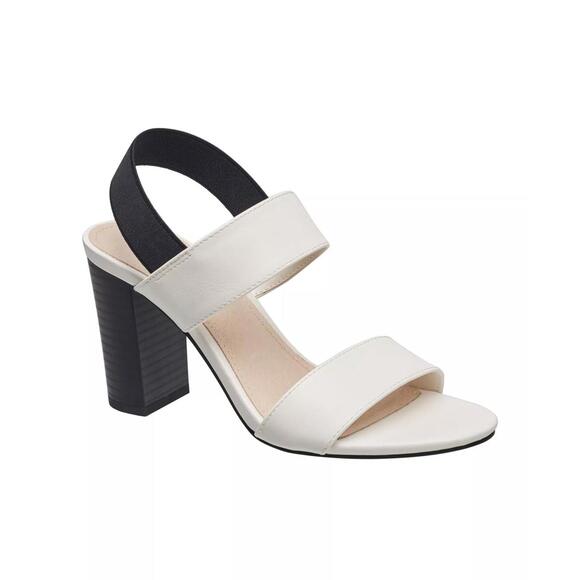 French Connection Shoes - French Connection Women's Dakota Block Heel Sandals White/Black Size 9.5 NWB